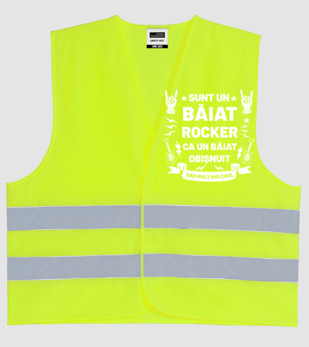 Sunt un băiat rocker, ca un băiat obișnuit, dar mult mai cool model galben neon pe tricou