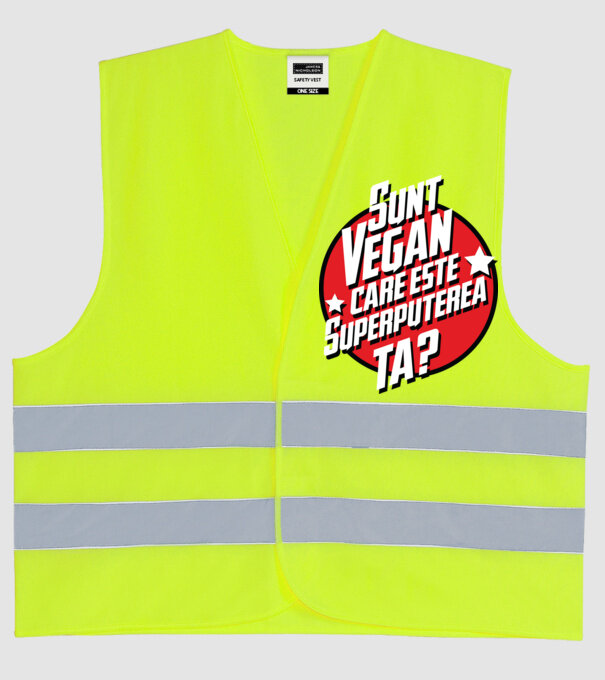 sunt vegan, care este superputerea ta? model galben neon pe tricou