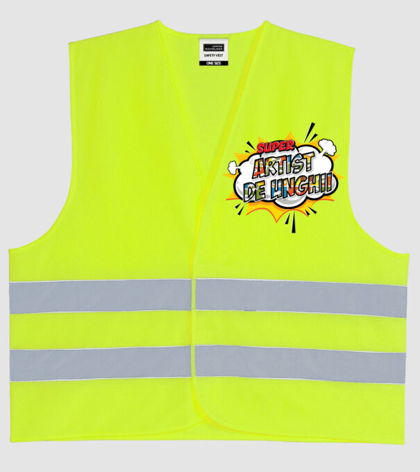 Super Artist de unghii model galben neon pe tricou