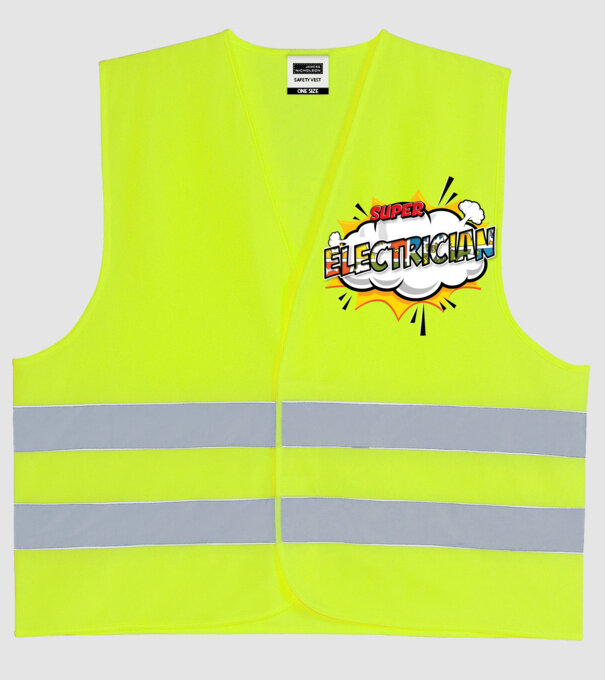 Super Electrician model galben neon pe tricou
