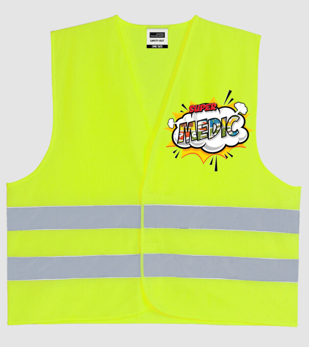 Super Medic model galben neon pe tricou