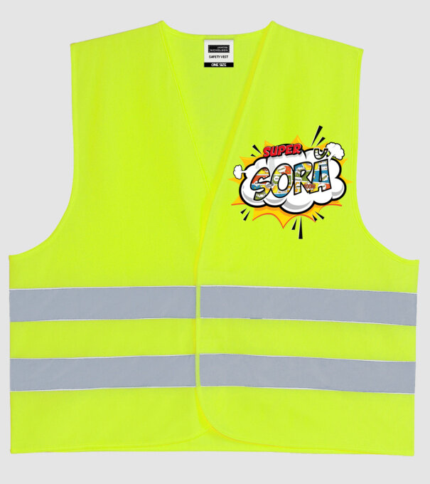 Super Soră model galben neon pe tricou