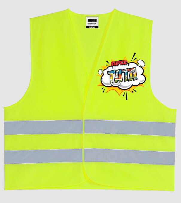 Super tata model galben neon pe tricou