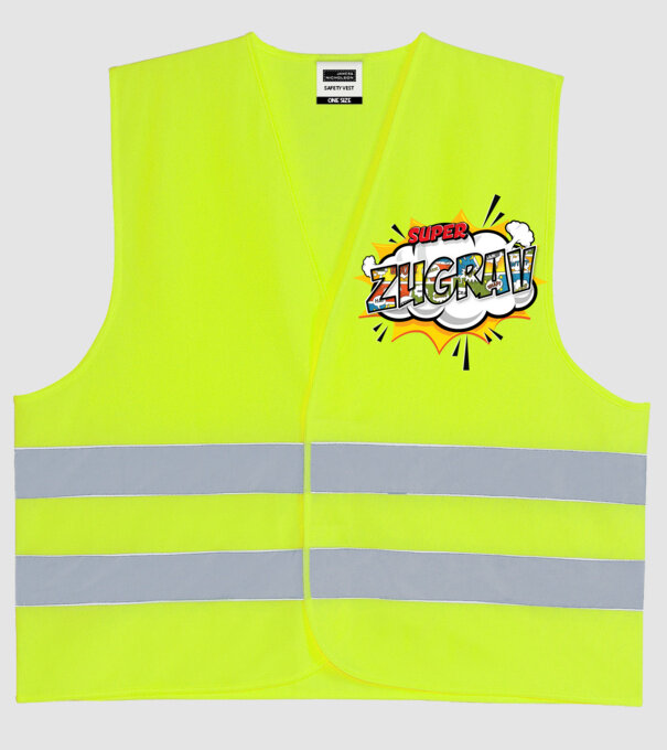 Super Zugrav model galben neon pe tricou