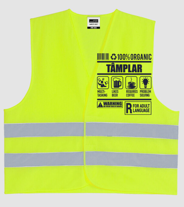 TÂMPLAR model galben neon pe tricou