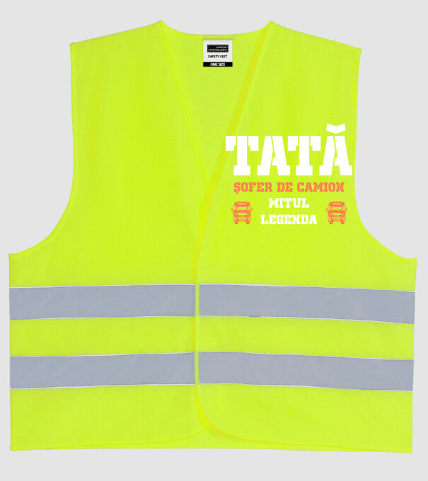 tată, șofer de camion, mitul, legenda model galben neon pe tricou
