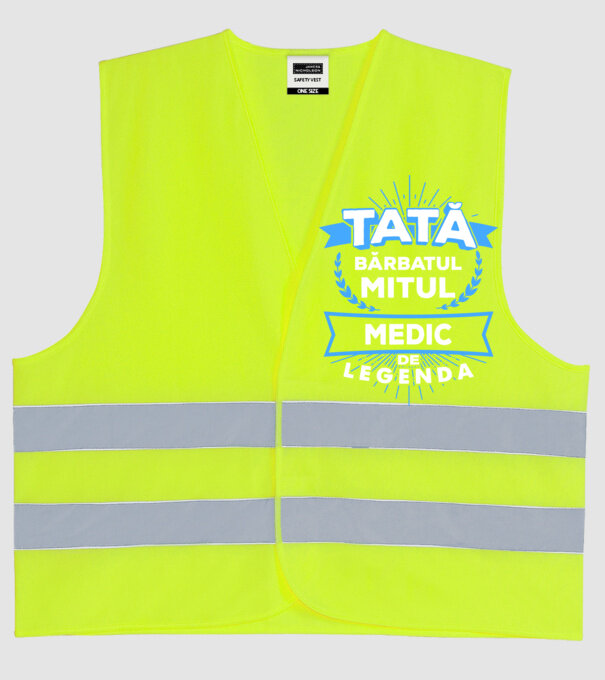Tată - bărbatul, mitul, medic de legendă model galben neon pe tricou