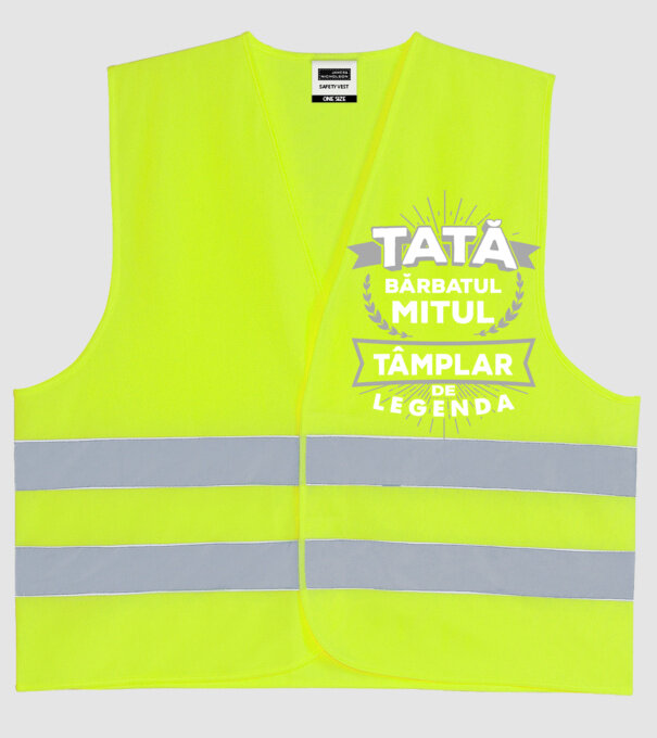 Tată - bărbatul, mitul, tâmplar de legendă model galben neon pe tricou