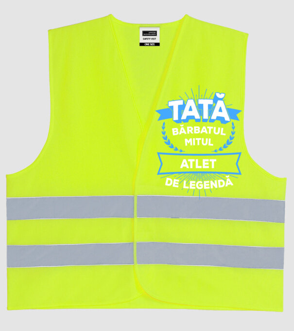 TATĂ - bărbatul, mitul, atlet de legendă model galben neon pe tricou
