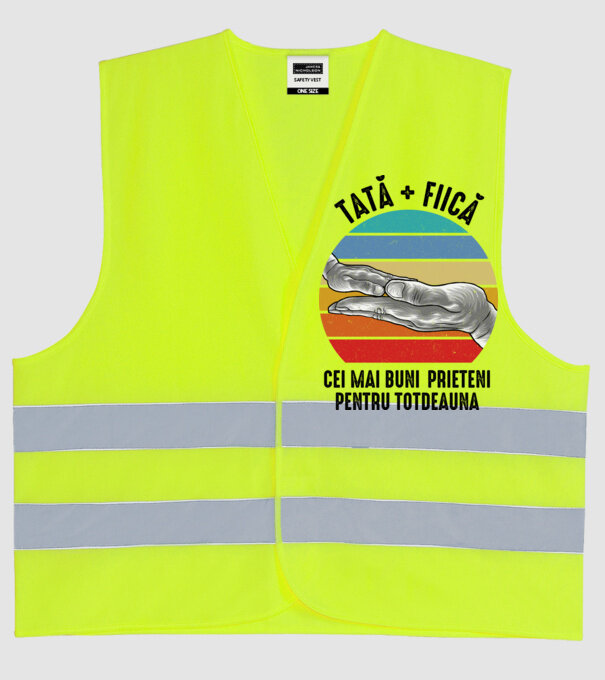 Tată - fiică - Cei mai bune prietene pentru totdeauna model galben neon pe tricou