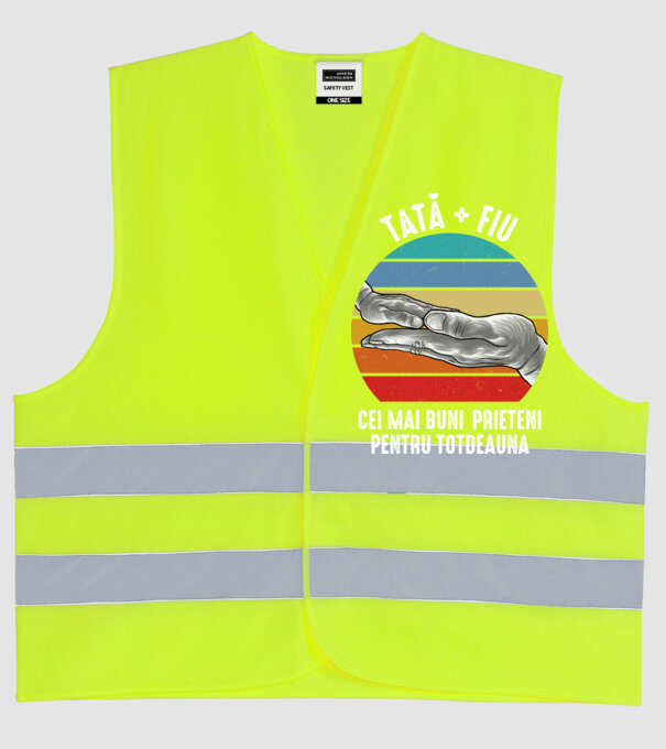 Tată - fiu - Cei mai buni prieteni pentru totdeauna model galben neon pe tricou