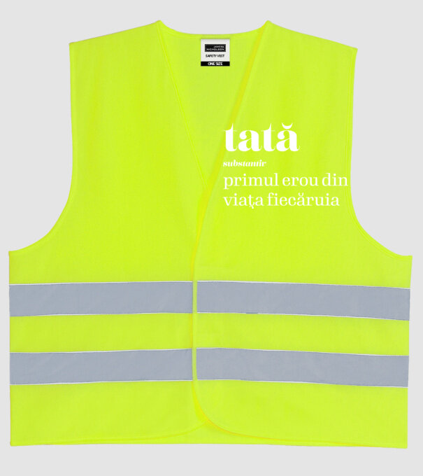 tată - substantiv - primul erou din viața fiecăruia model galben neon pe tricou