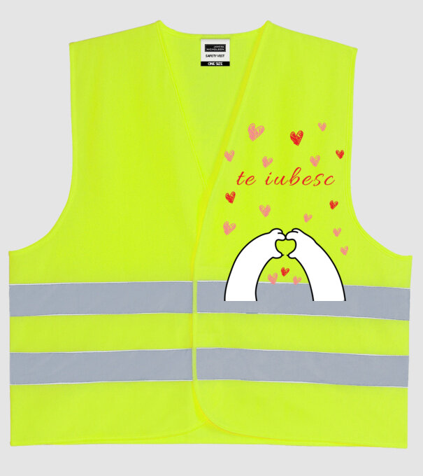 te iubesc model galben neon pe tricou