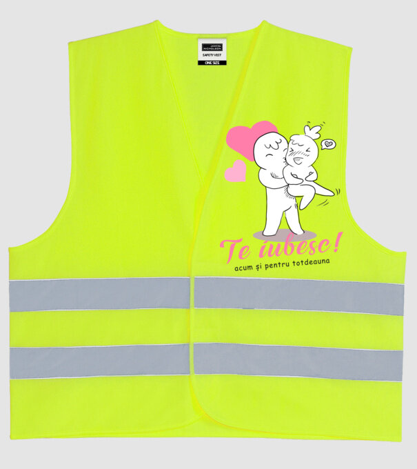 te iubesc model galben neon pe tricou