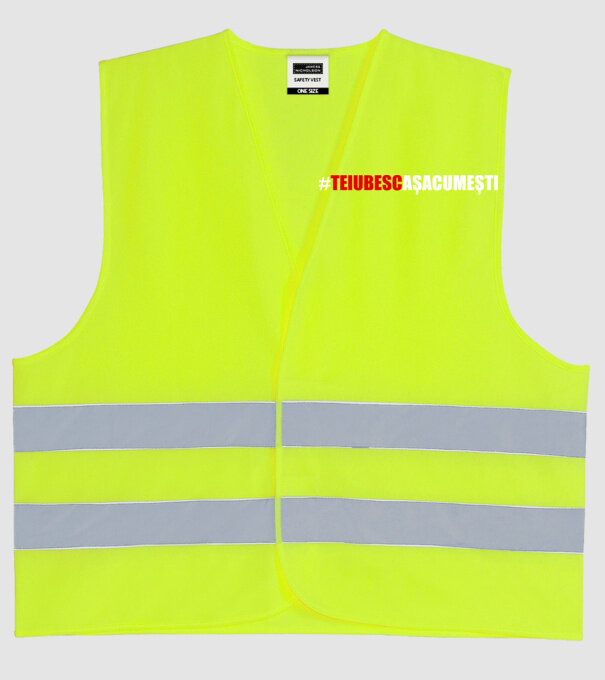 Te iubesc așa cum ești model galben neon pe tricou