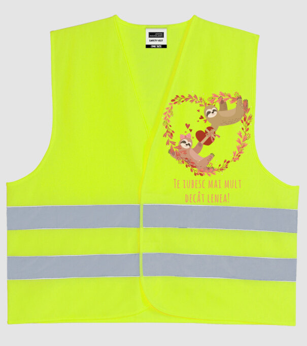 Te iubesc mai mult decât lenea model galben neon pe tricou