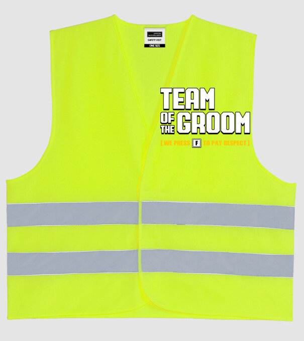 Team of the Groom model galben neon pe tricou