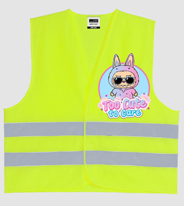 Too cute to care model galben neon pe tricou