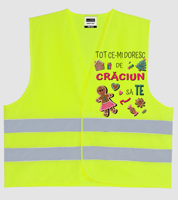 Tot ce-mi doresc de Crăciun să TE Femei alb model galben neon pe tricou