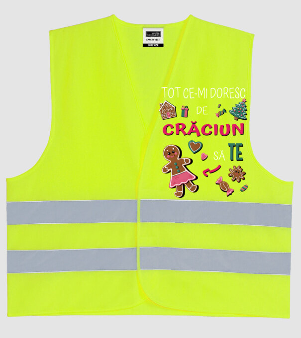 Tot ce-mi doresc de Crăciun să TE Femei Negru model galben neon pe tricou