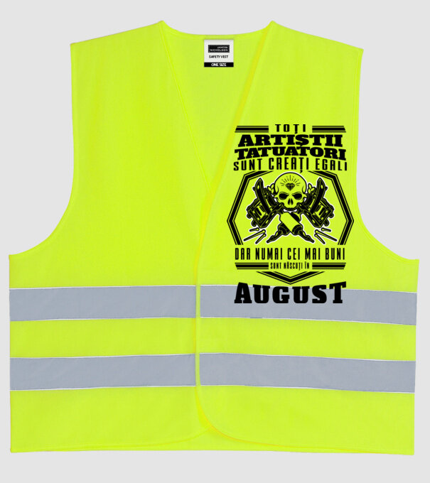 Toți artiștii tatuatori sunt creați egali August model galben neon pe tricou