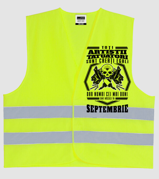 Toți artiștii tatuatori sunt creați egali Septembrie model galben neon pe tricou