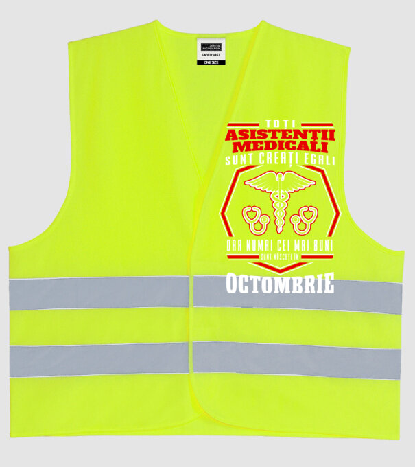 Toți asistenții medicali sunt creați egali, dar numai cei mai buni sunt născuți în octombrie model galben neon pe tricou