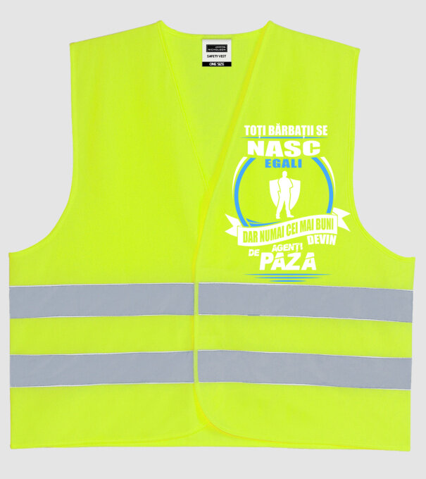 Toți bărbații se nasc egali agenți de pază model galben neon pe tricou
