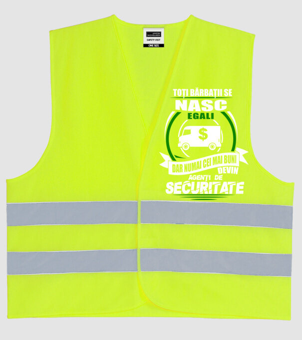 Toți bărbații se nasc egali agenți de securitate model galben neon pe tricou