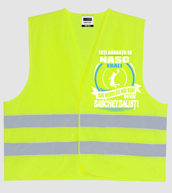 Toți bărbații se nasc egali baschetbaliști model galben neon pe tricou