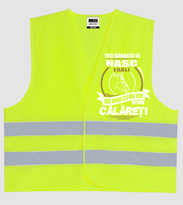 Toți bărbații se nasc egali călăreți model galben neon pe tricou