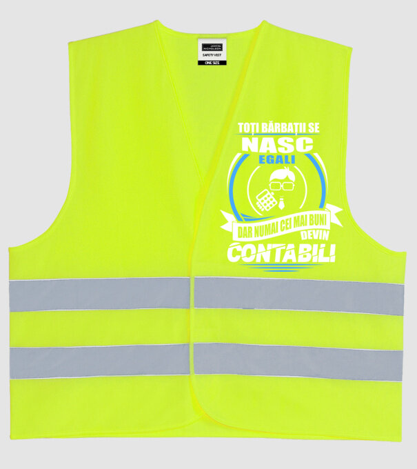 Toți bărbații se nasc egali contabili model galben neon pe tricou