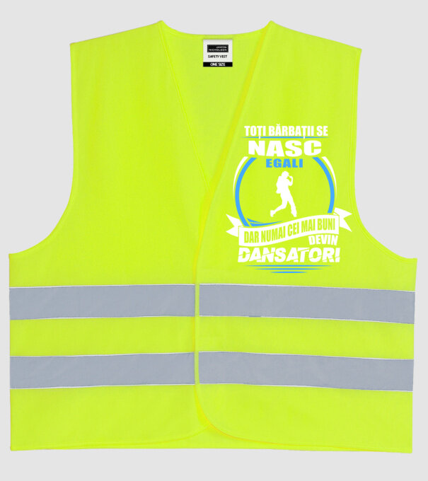 Toți bărbații se nasc egali dansatori model galben neon pe tricou
