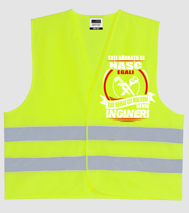 Toți bărbații se nasc egali ingineri model galben neon pe tricou