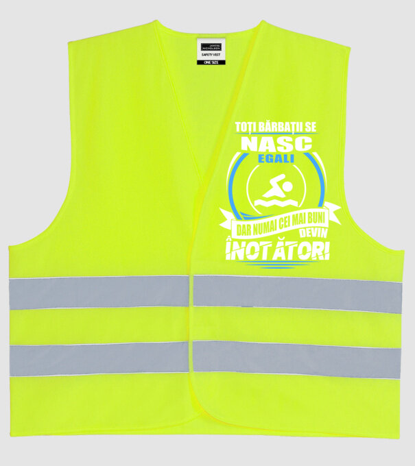 Toți bărbații se nasc egali înotători model galben neon pe tricou