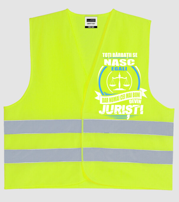 Toți bărbații se nasc egali juriști model galben neon pe tricou