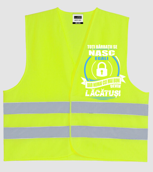 Toți bărbații se nasc egali lăcătuși model galben neon pe tricou