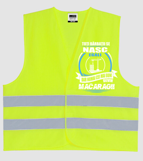 Toți bărbații se nasc egali macaragii model galben neon pe tricou