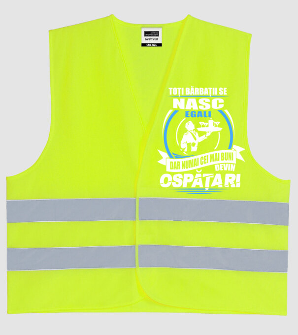 Toți bărbații se nasc egali ospătari model galben neon pe tricou