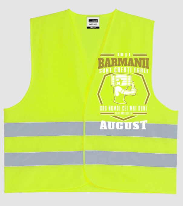 Toți barmanii creați egali August model galben neon pe tricou