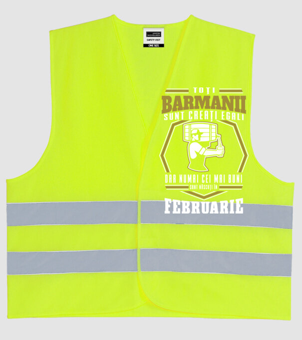 Toți barmanii creați egali februarie model galben neon pe tricou