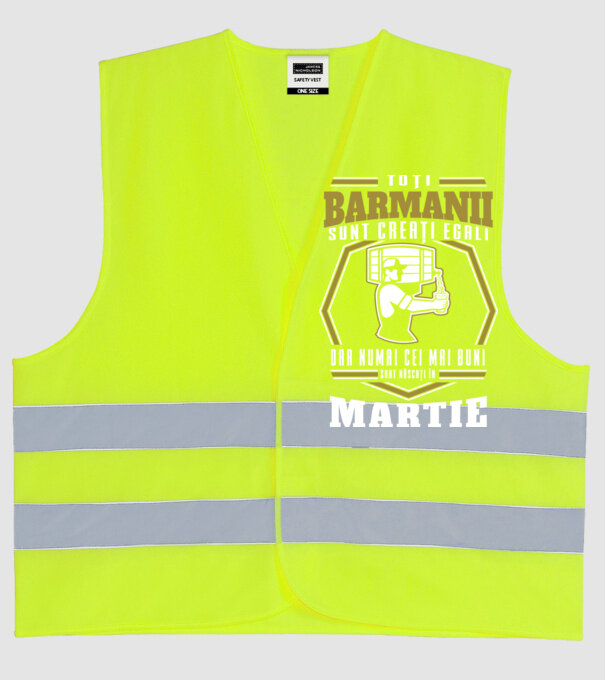 Toți barmanii creați egali martie model galben neon pe tricou