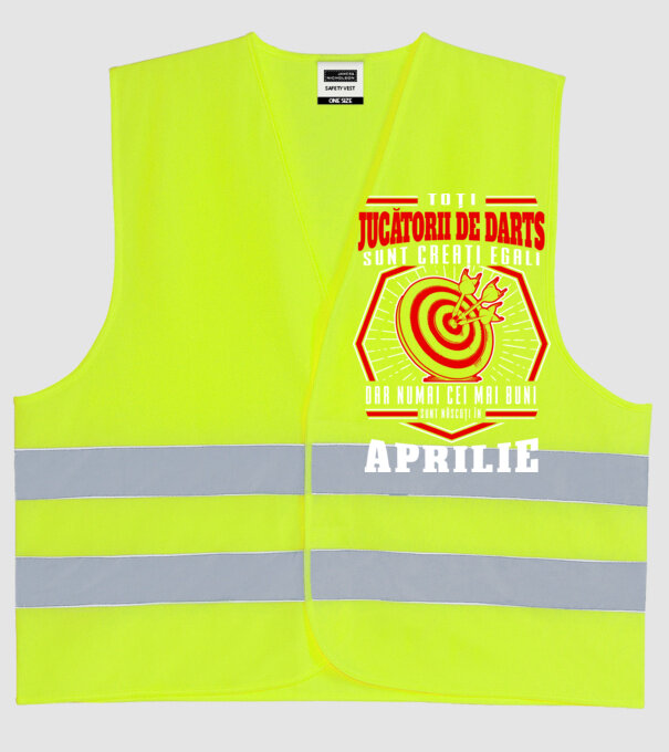Toți jucătorii de darts sunt creați egali, dar numai cei mai buni sunt născuți în aprilie. model galben neon pe tricou