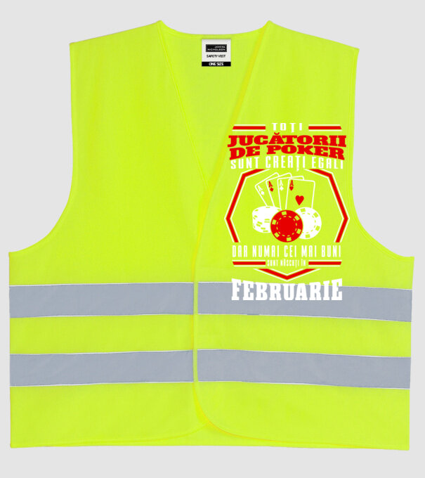 Toți jucătorii de poker sunt creați egali februarie model galben neon pe tricou