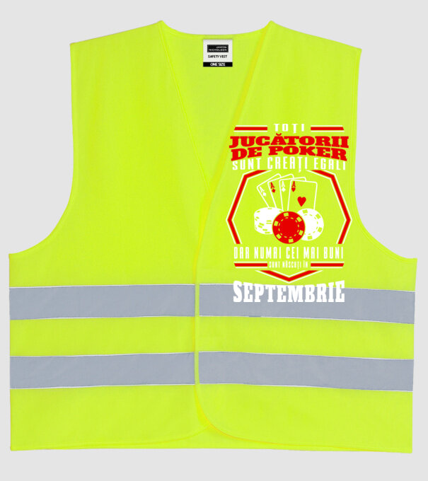 Toți jucătorii de poker sunt creați egali septembrie model galben neon pe tricou