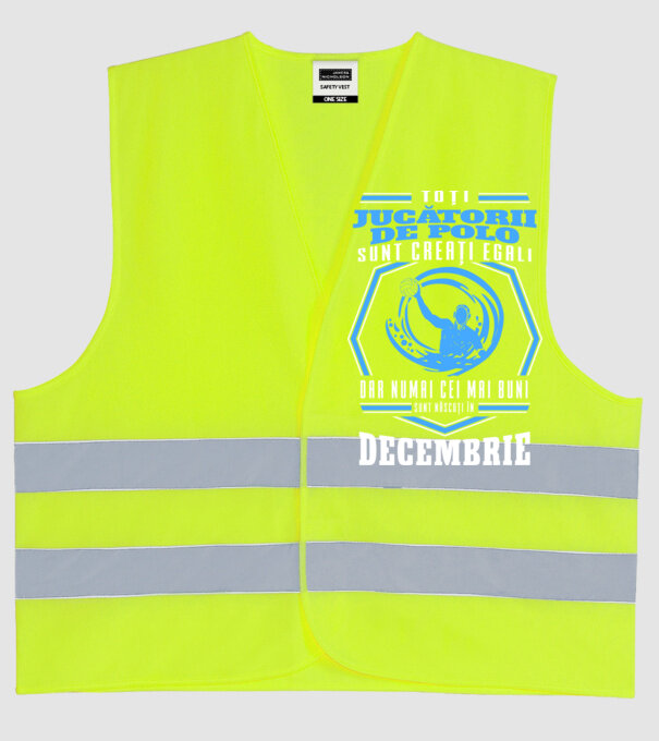 Toți jucătorii de polo sunt creați egali, dar numai cei mai buni sunt născuți în decembrie model galben neon pe tricou