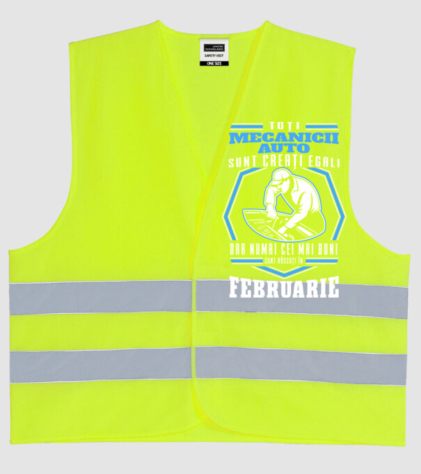 Toți mecanicii auto sunt creați egali, dar numai cei mai buni sunt născuți în februarie model galben neon pe tricou