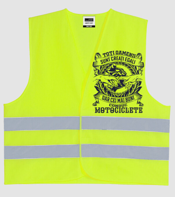 toți oamenii sunt creați egali, dar cei mai buni conduc motociclete model galben neon pe tricou