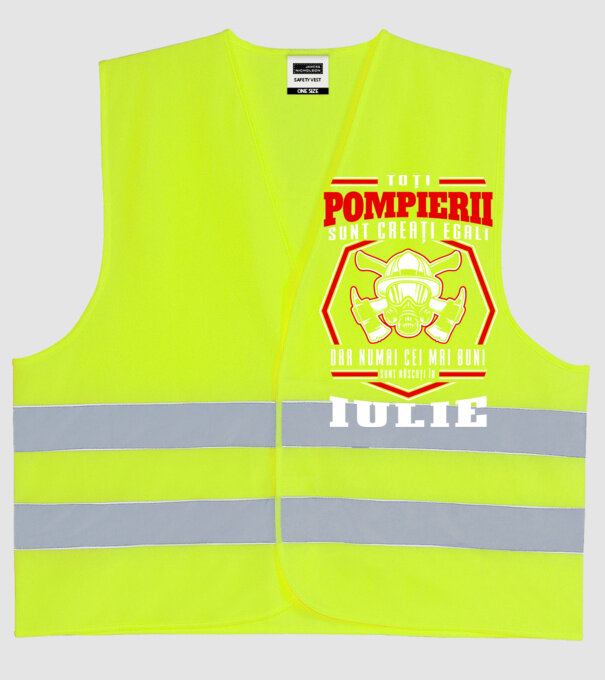 Toți pompierii sunt creați egali, dar numai cei mai buni sunt născuți în iulie model galben neon pe tricou