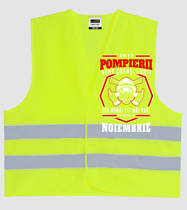 Toți pompierii sunt creați egali, dar numai cei mai buni sunt născuți în noiembrie model galben neon pe tricou